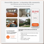 纽约皇后区森林小丘优雅社区别墅_一室一厅出租2310